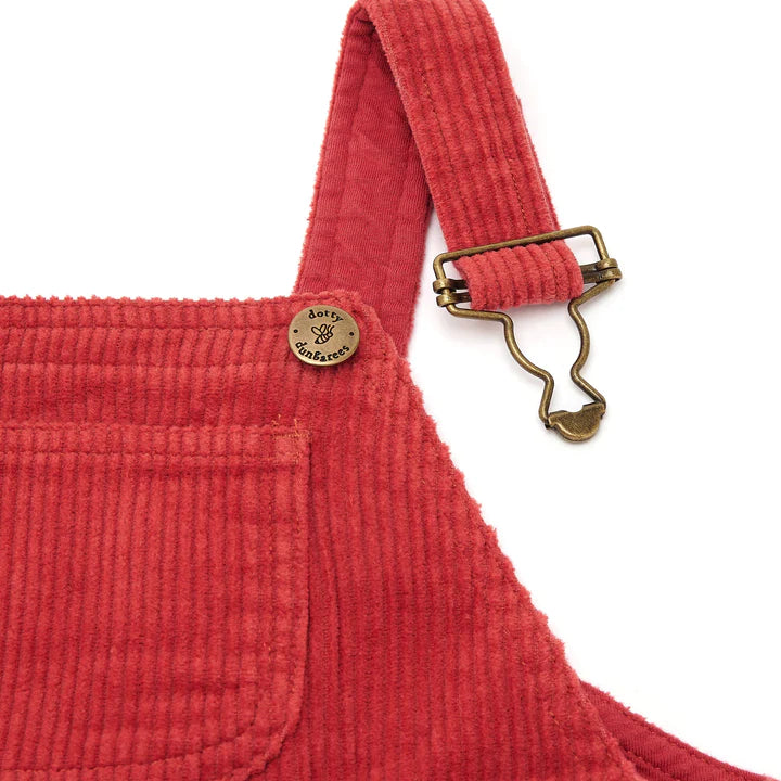 Robin Red Chunky Cord Dungarees