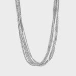 Multi Chain 8-Row Necklace-Silver