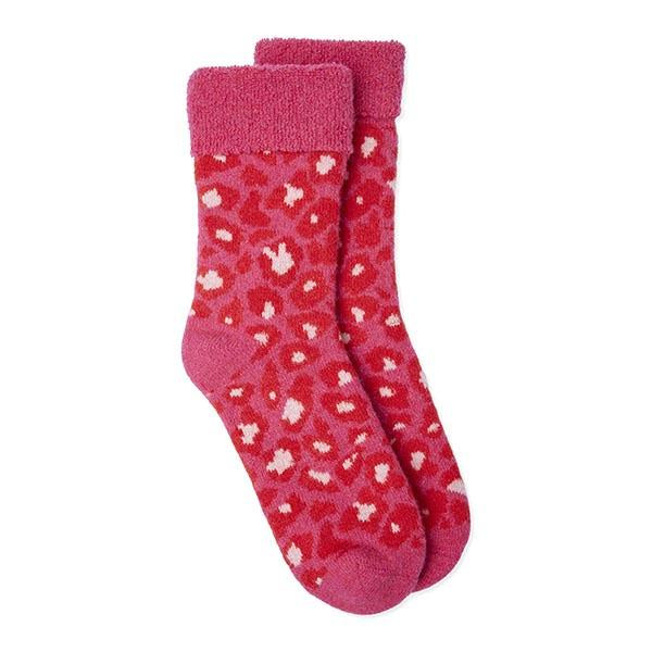 Pink Leopard Slipper Socks