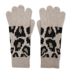 Leopard Cashmere Knitted Gloves