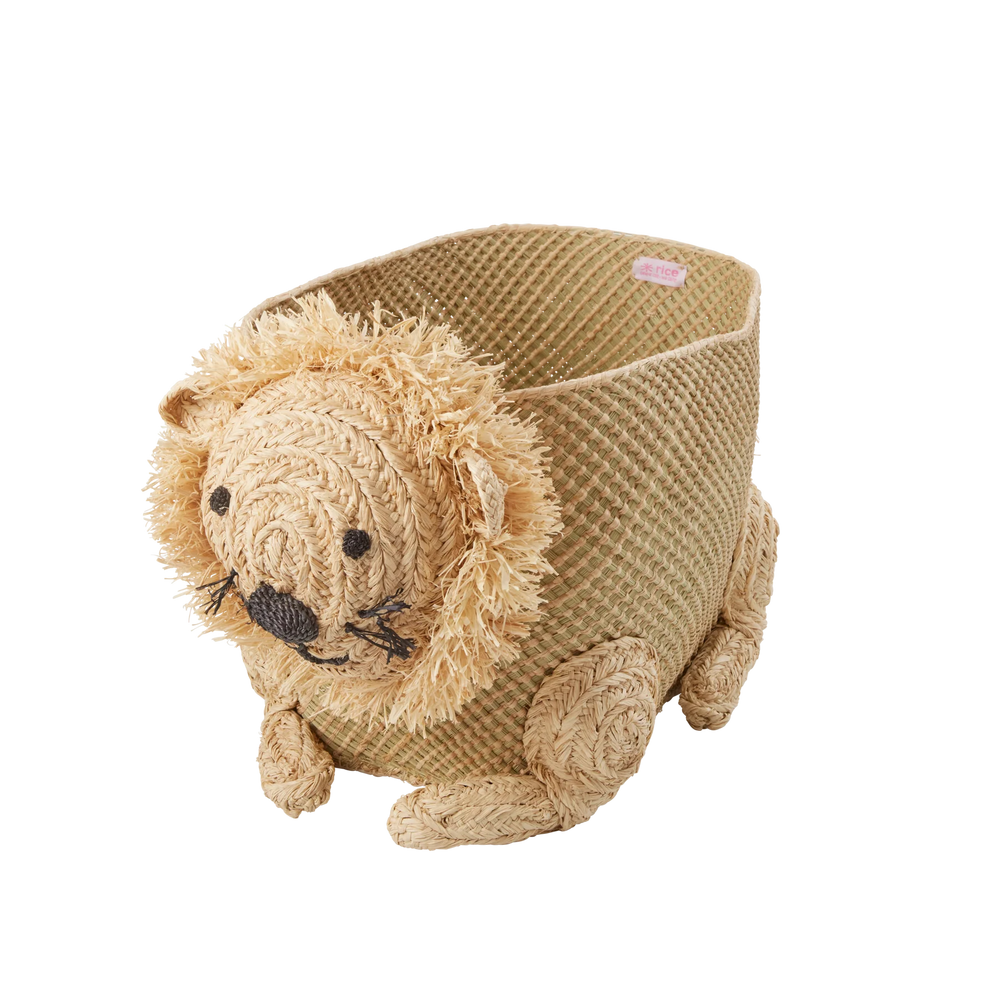 Seagrass Large Storage Basket- Lion