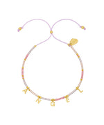 Pink Miyuki Angel Bracelet - Gold Plated