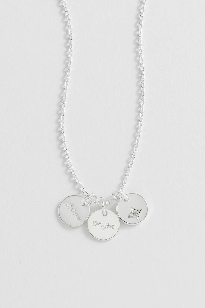 Triple Disc Necklace- Silver Plated