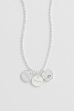 Triple Disc Necklace- Silver Plated