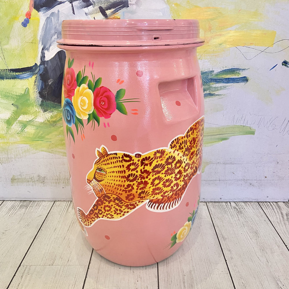 Hand Painted Pink Tiger Drum
