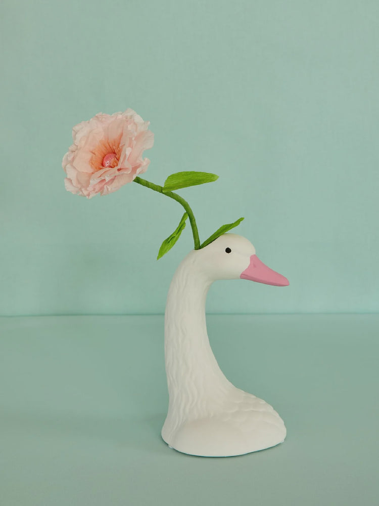 Swan Ceramic Vase - White