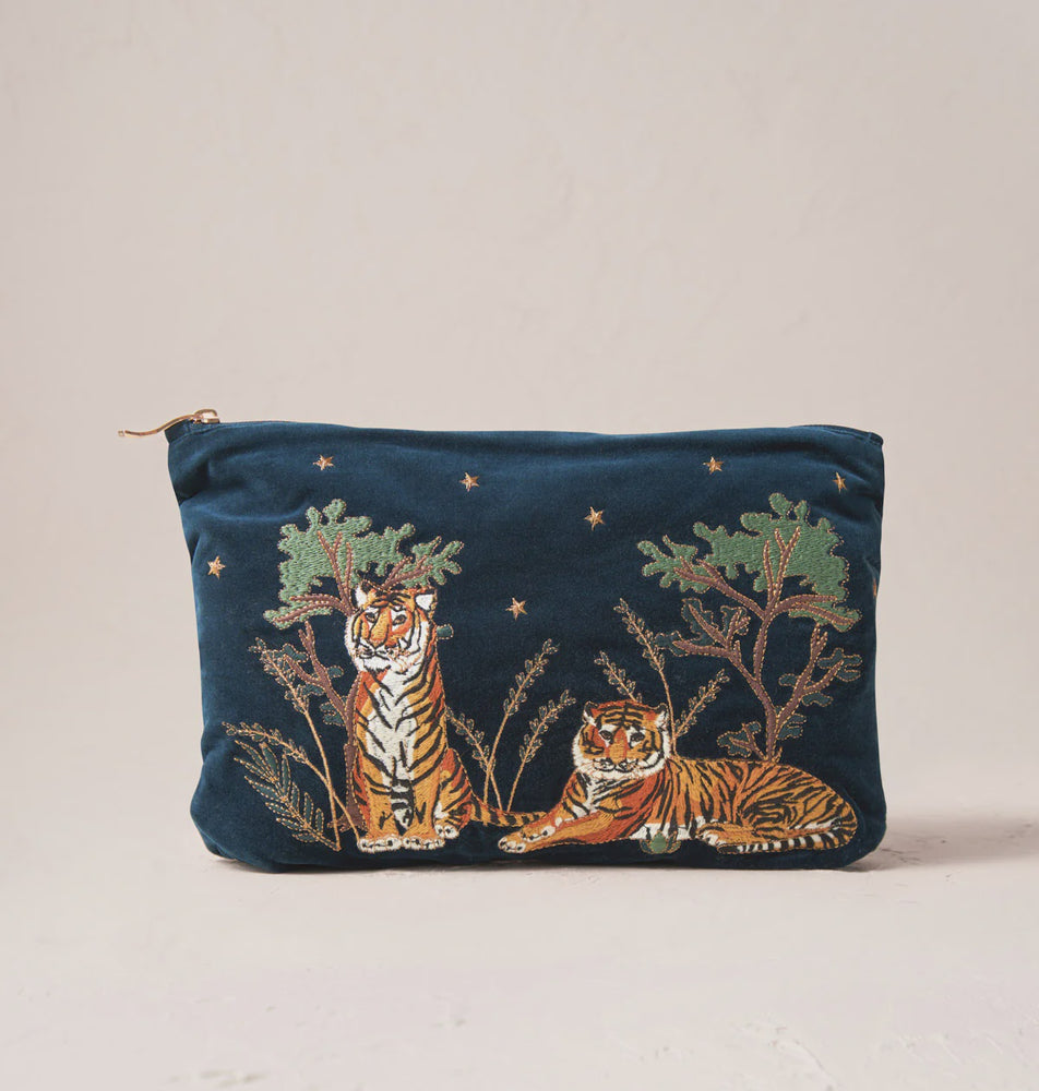 Tiger Conservation Everyday Pouch- Ink Blue