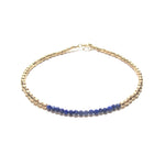 Lapis Lazuli Line and Gold Beads Bracelet
