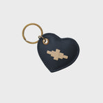 'Vida' Heart Keyring - Navy Leather