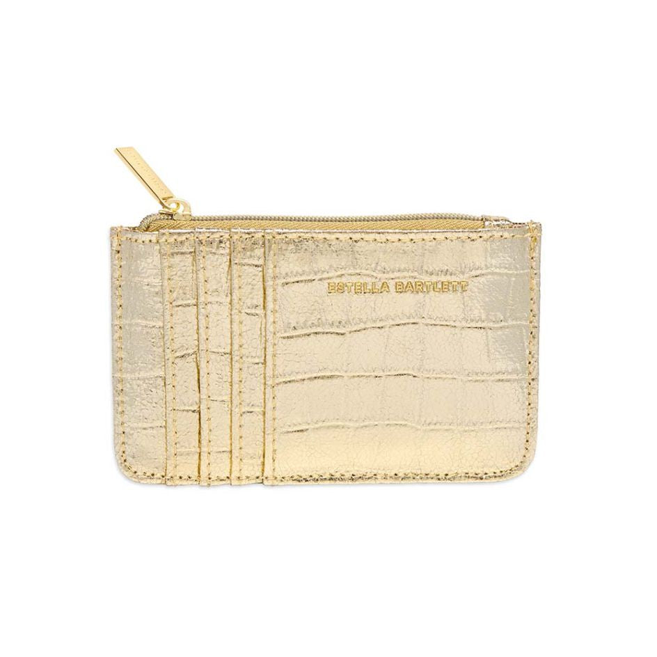 Gold Croc Card & Coin Purse