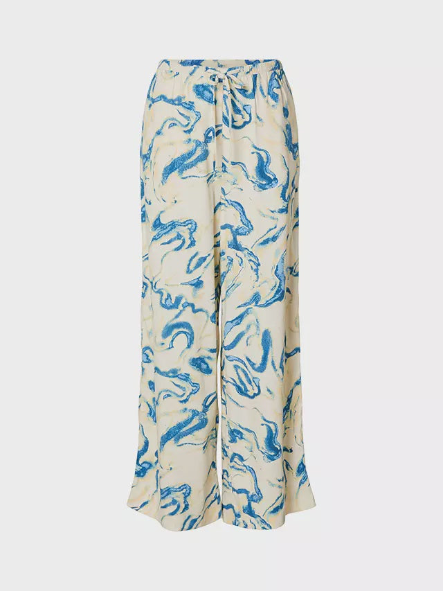 Fiorella Abstract Print Trousers-Birch