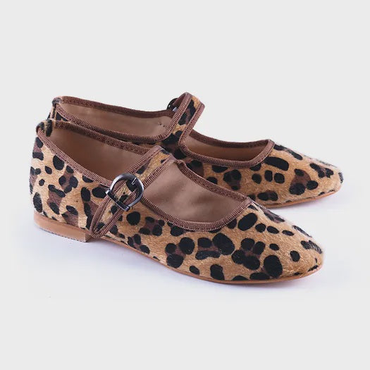 Velvet Mary Jane Shoes- Leopard