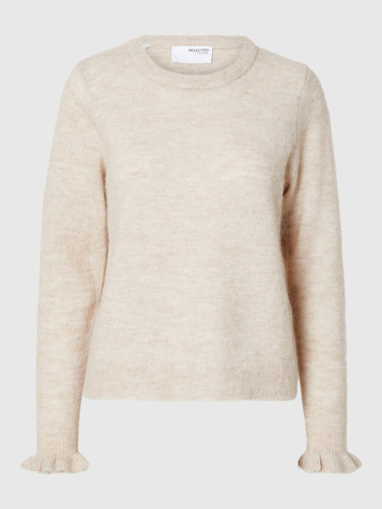 Lulu Knitwear Ruffle Jumper- Birch