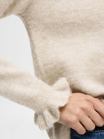 Lulu Knitwear Ruffle Jumper- Birch