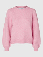 Lulu Ribbed Knit Jumper- Mauve Melange