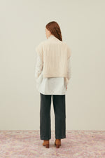 Song Knitted Poncho- Cream