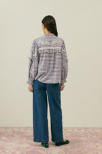 Noelianne Blouse- Purple Checks