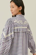 Noelianne Blouse- Purple Checks