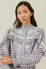 Noelianne Blouse- Purple Checks