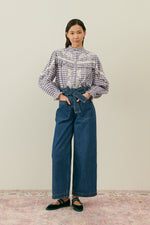 Noelianne Blouse- Purple Checks