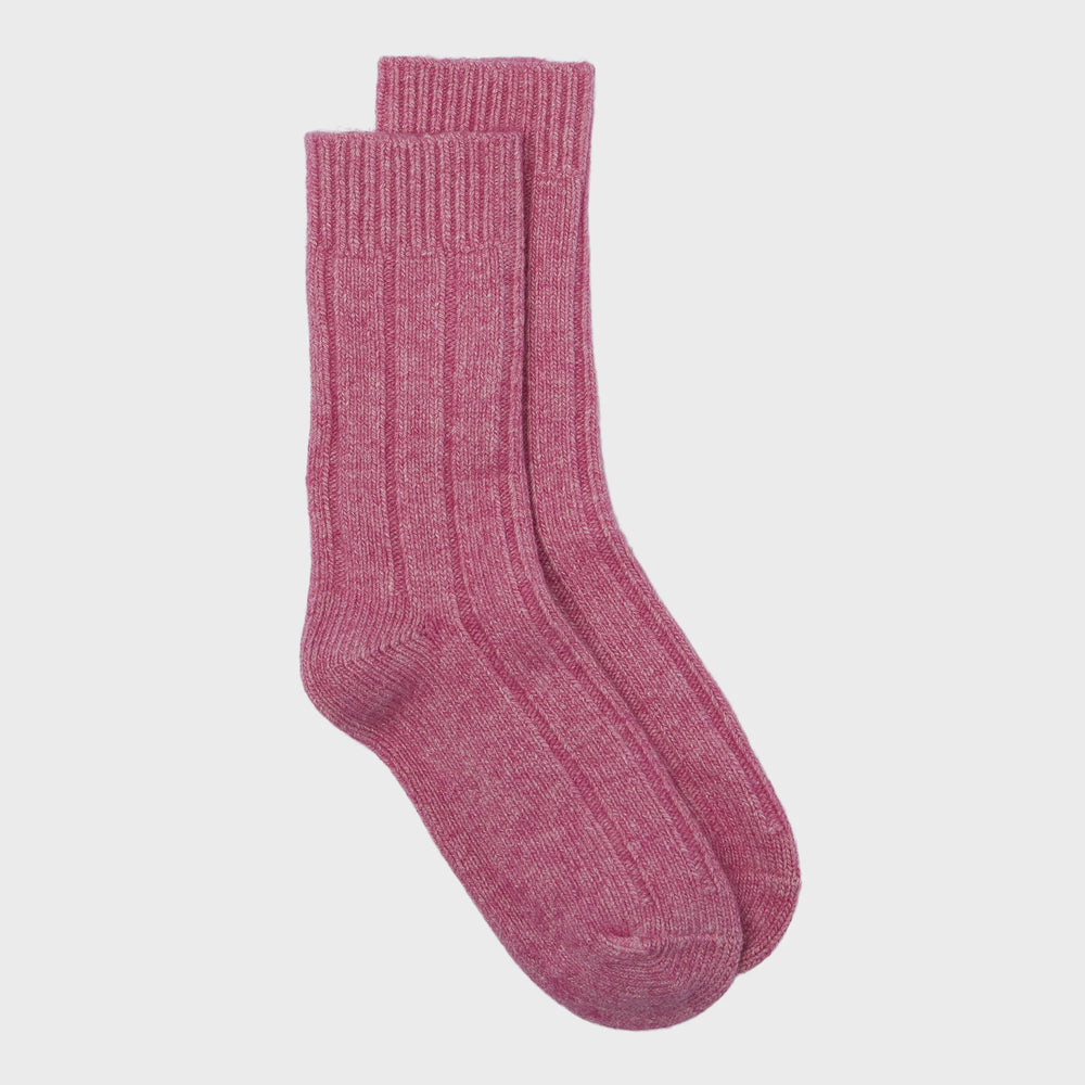 Recycled Wool Mix Ankle Sock - Rose Pink