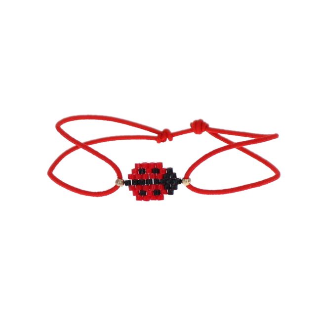 Children's Bracelet with Ladybug Beads