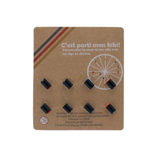 Set of 8 Lightning and Star Clips for Bicycle Wheels