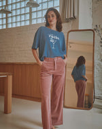 Wide velvet blush trousers