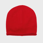 Cashmere Plain Knit Beanie - Red