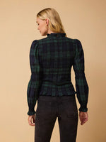 Simone Tartan Top- Green & Black