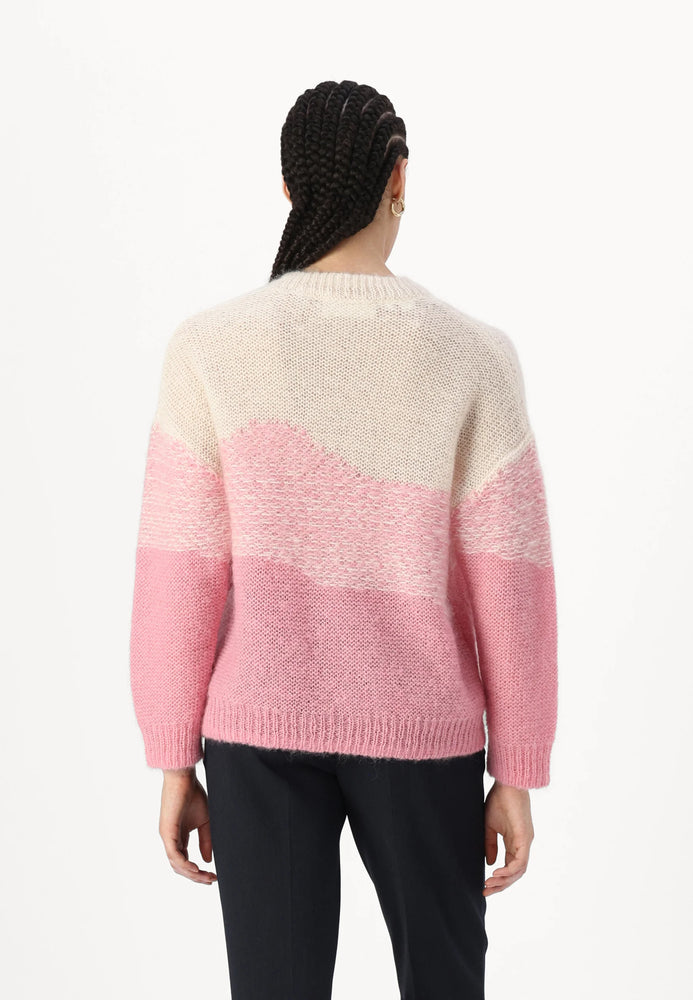 Jackie Jacquard Knit Jumper- Birch Peony