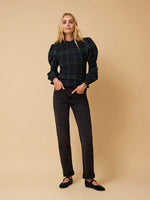 Simone Tartan Top- Green & Black