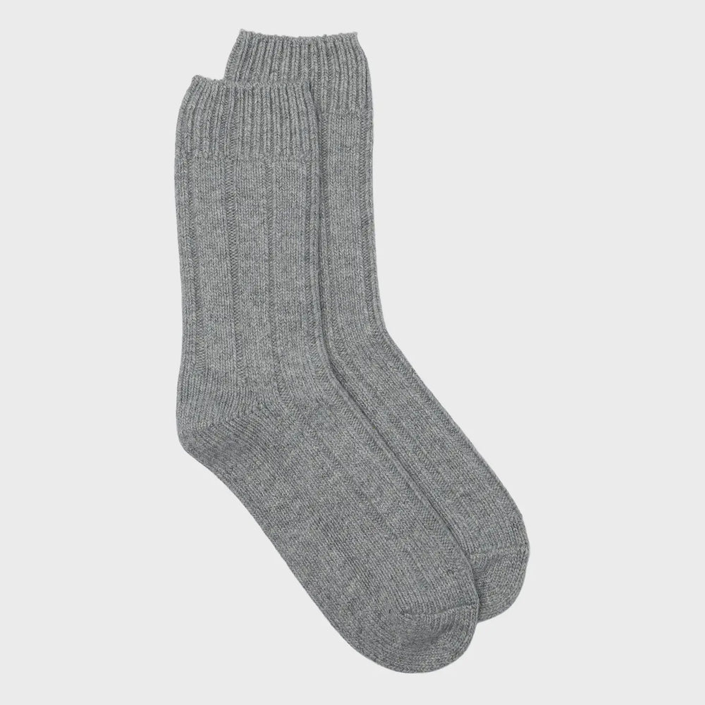 Recycled Wool Mix Ankle Sock - Grey