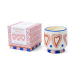 Hearts Ceramic Candle - Rosewood Vanilla