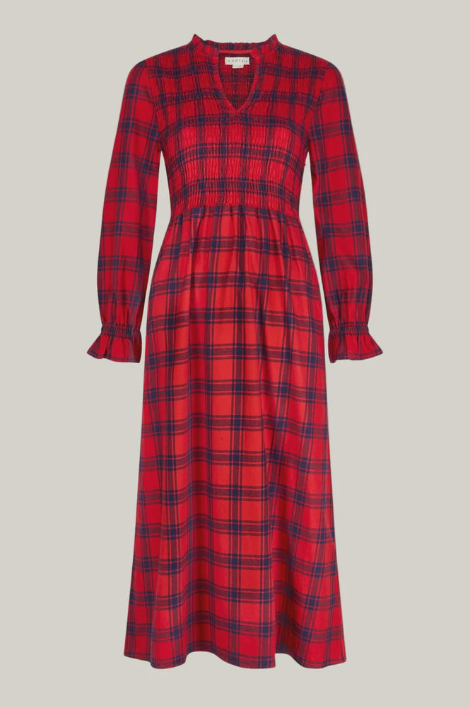 Laura Brushed Cotton Checked Dress