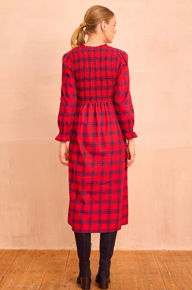 Laura Brushed Cotton Checked Dress