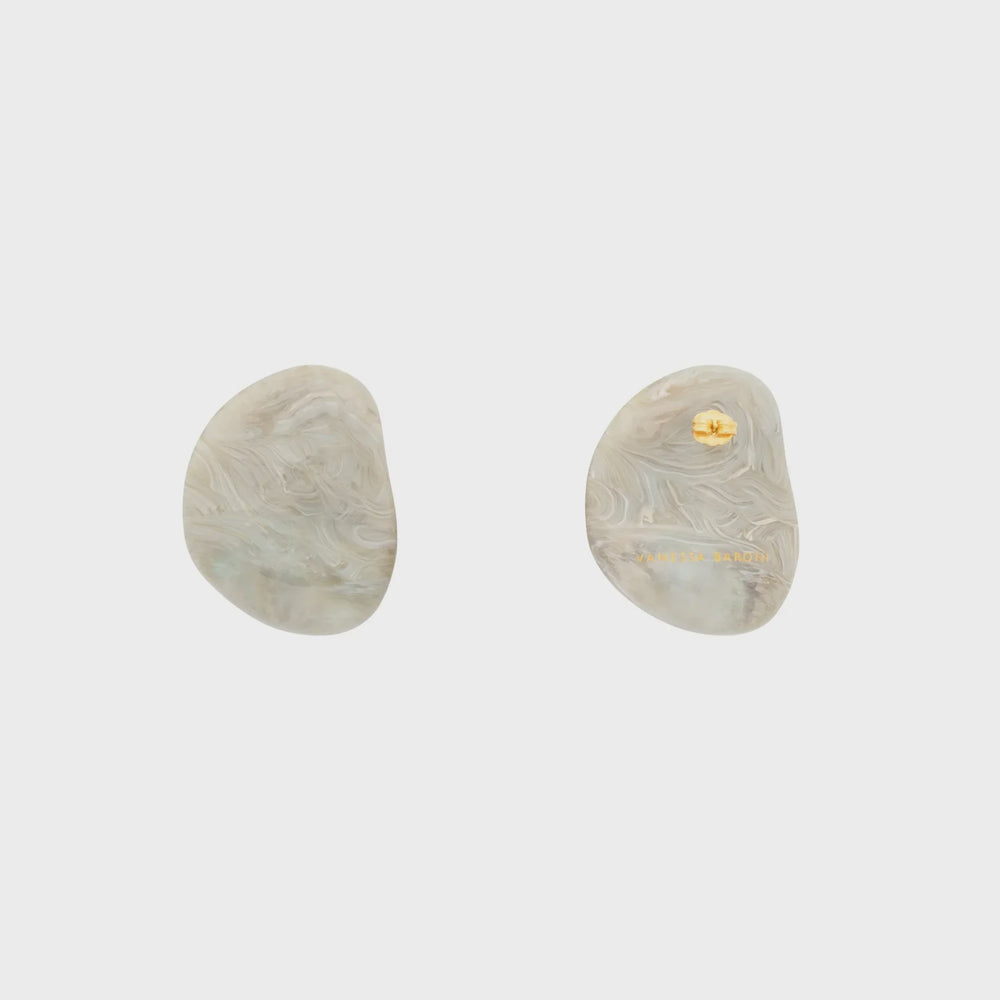 Big Nugget Earring snow green marble
