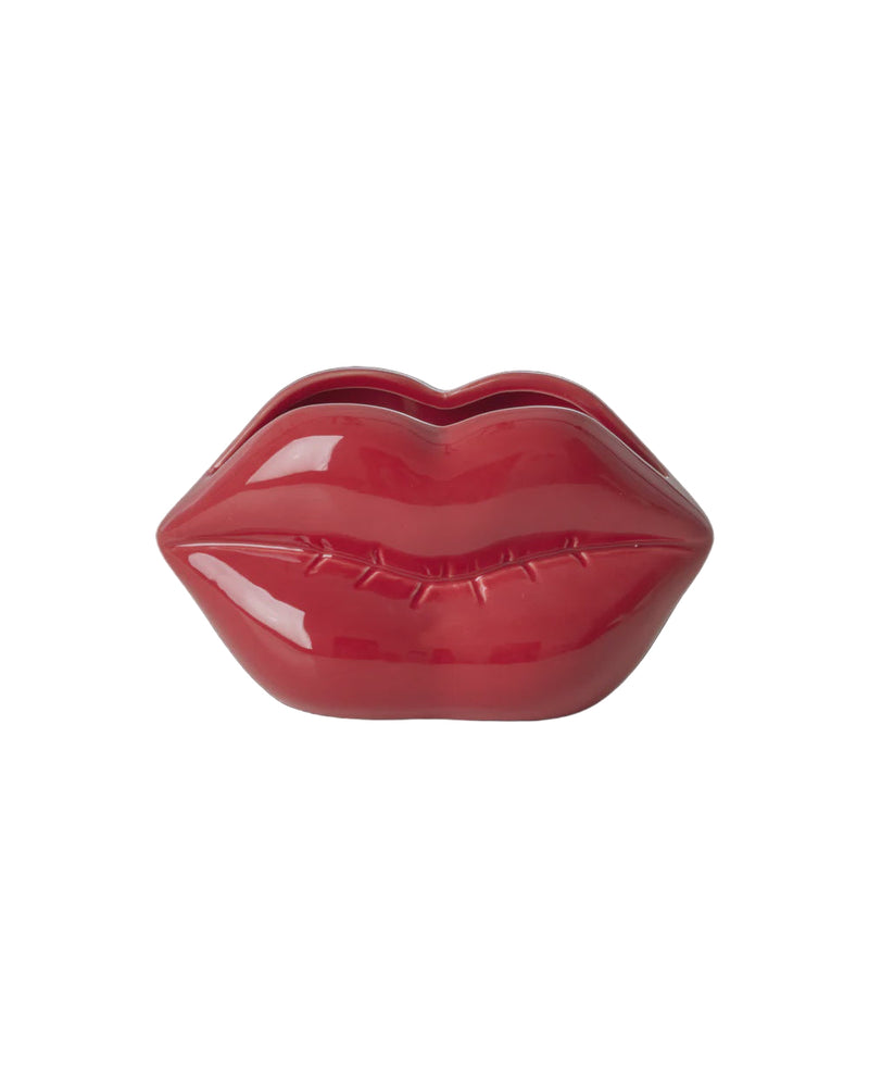 Lips Ceramic Vase - Red