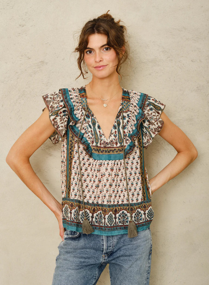 Devi Print Frill Top- Multi