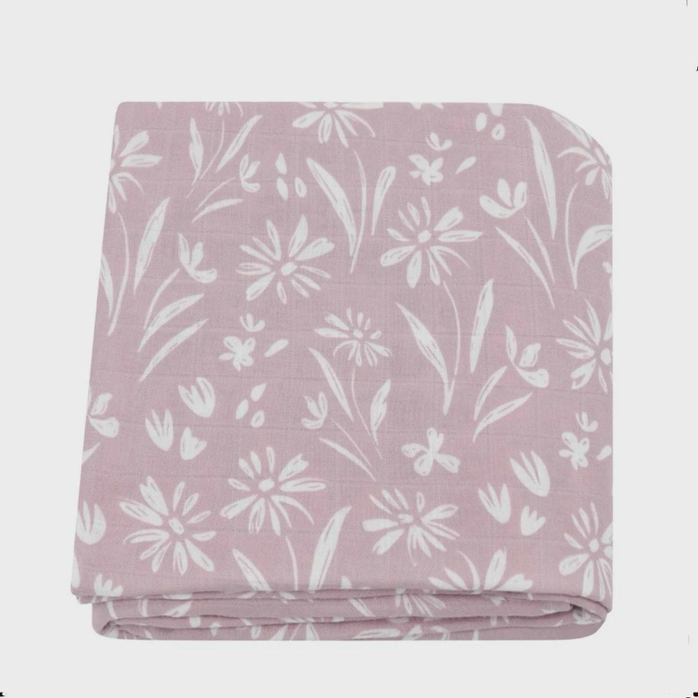 Patterned Rose Bamboo Swaddle blanket