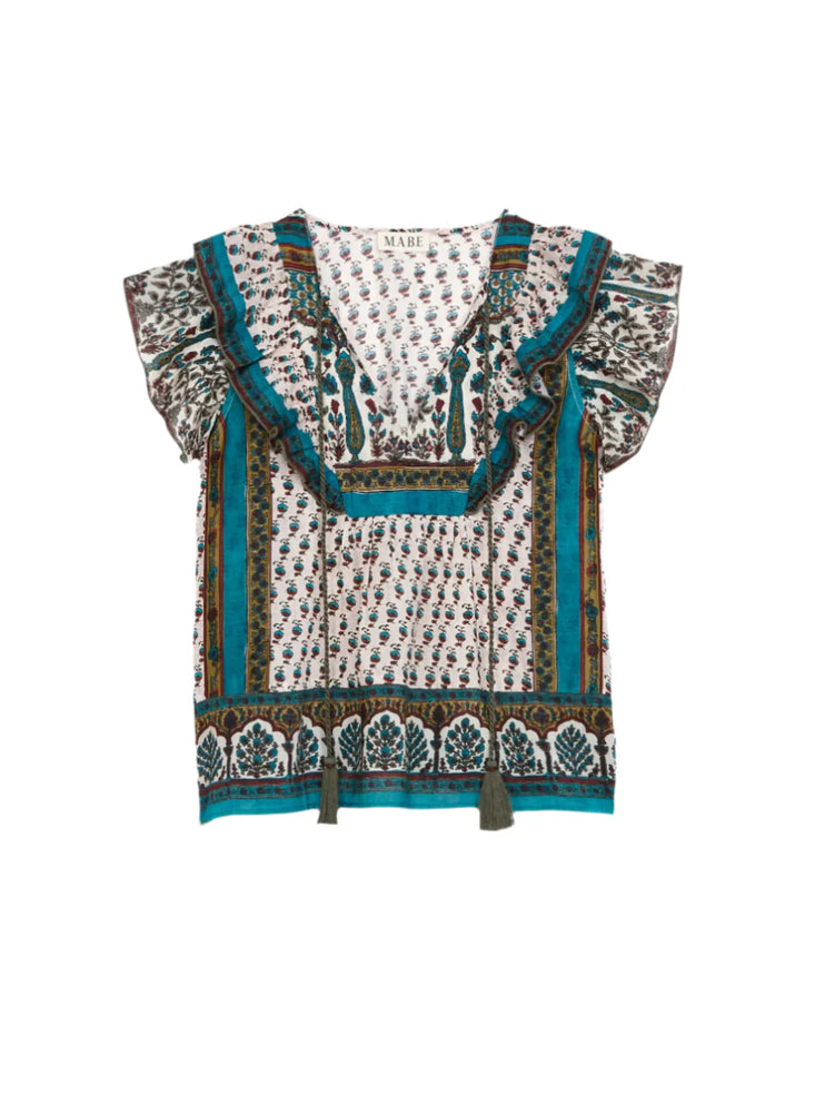 Devi Print Frill Top- Multi