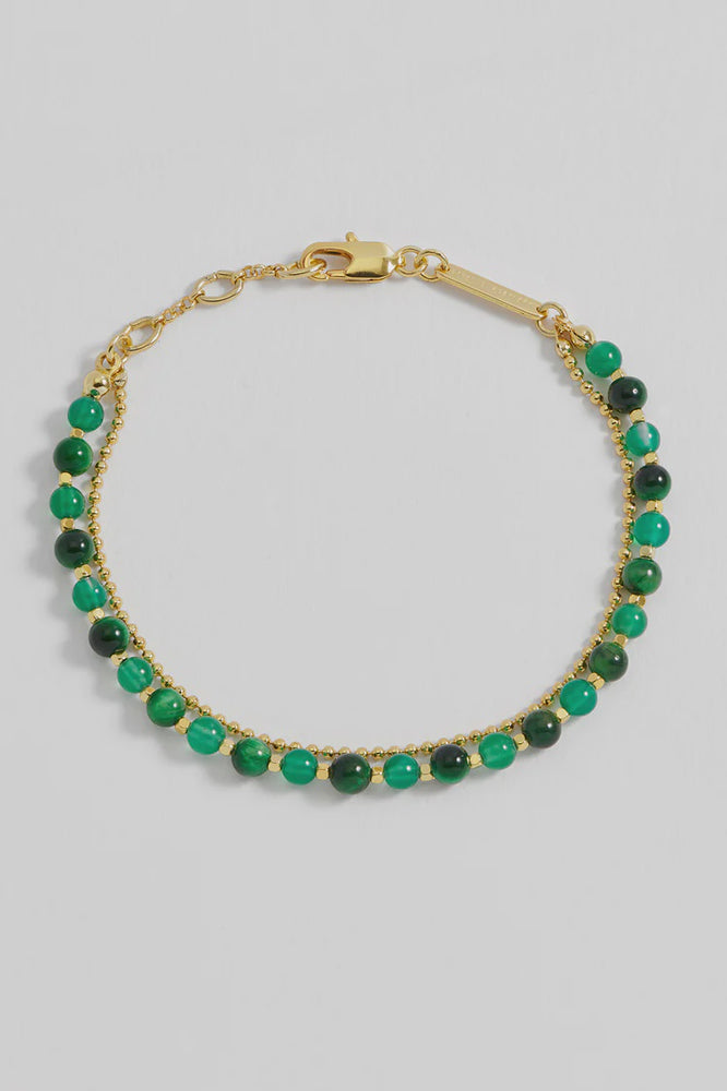 Gemstone Duo Bracelet Green Cat Eye