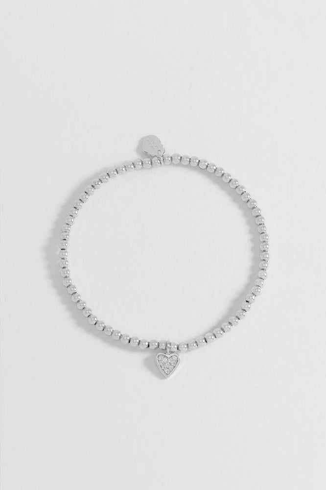 Sienna Beaded Pave Heart Bracelet