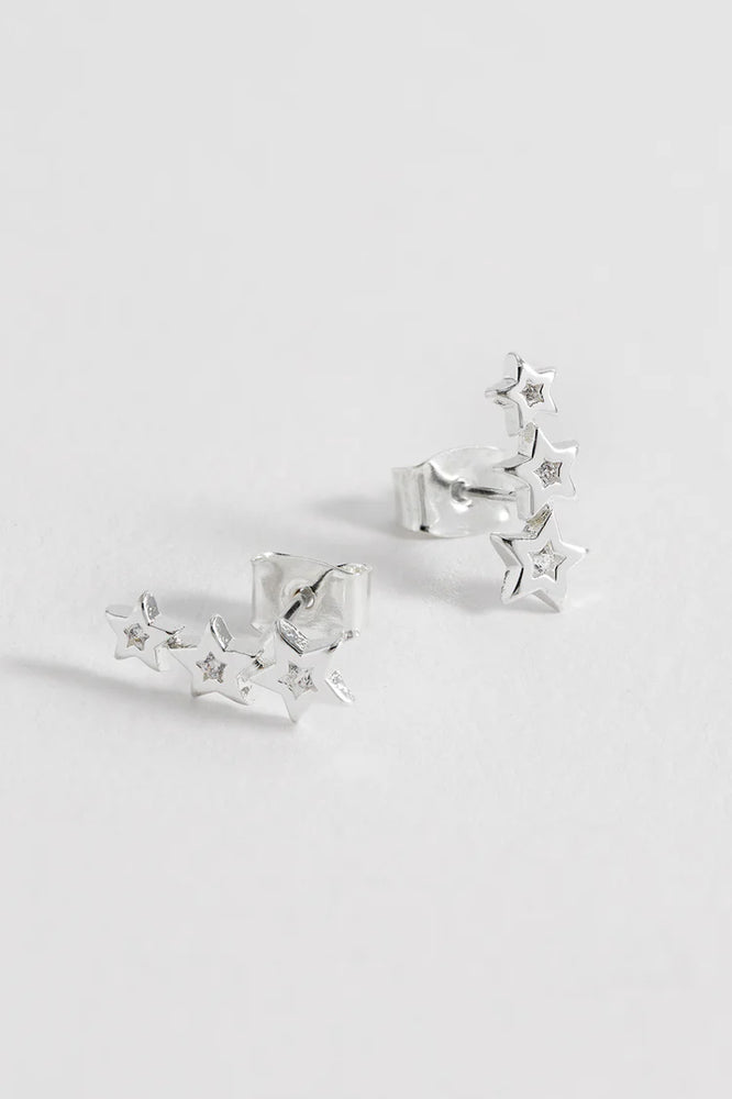 CZ Star Crawler Stud Earrings