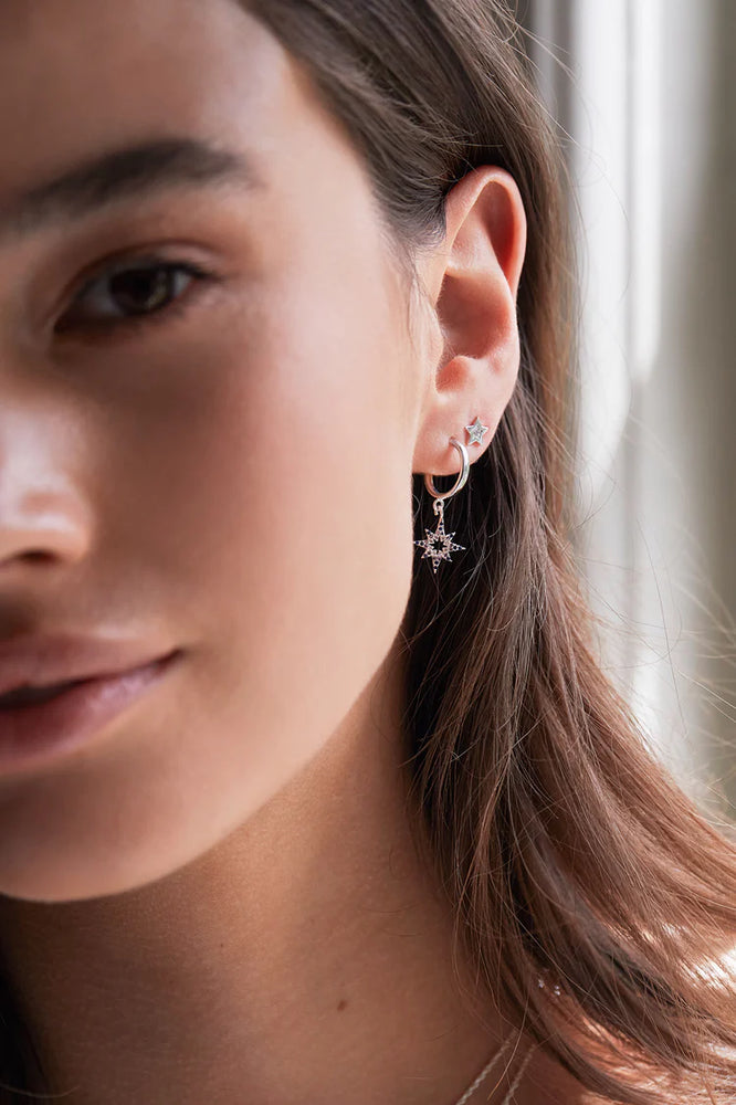 North Star Hoop Earrings