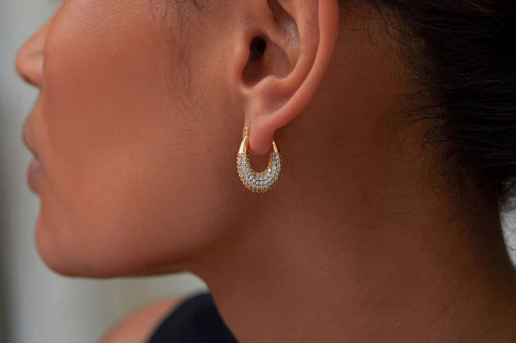 CZ Chubby Oval Hoops