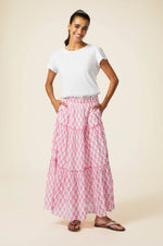 Bea Skirt- Geranium White/Pink