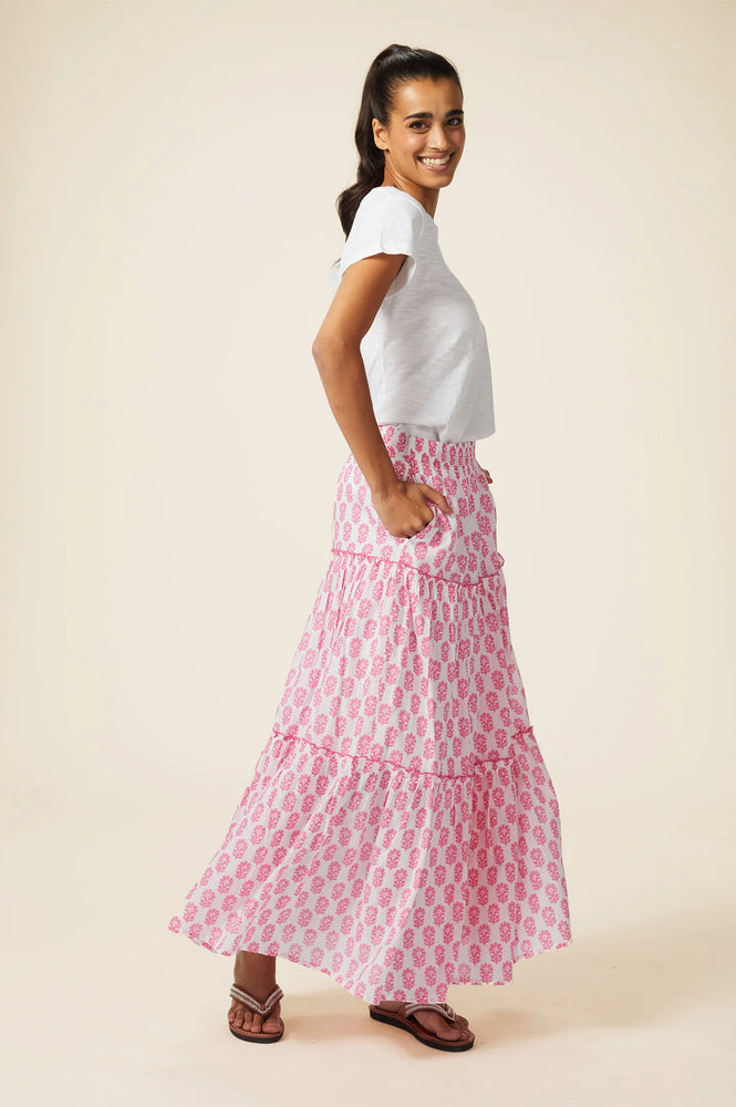 Bea Skirt- Geranium White/Pink