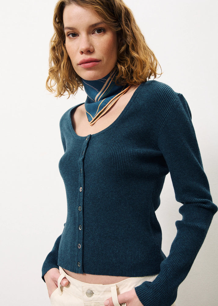 Ainoa Cardigan- Petrol Blue