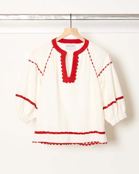 Farringdon Top - White with Red